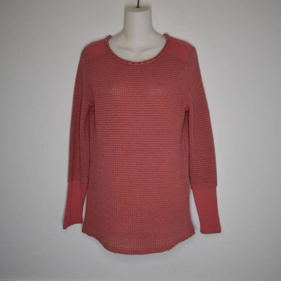 Sundance Thermal Top Waffle Knit Sz S Stretchy Lace Boho Baselayer - Picture 1 of 15